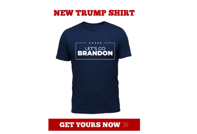 Tričko se sloganem „Let’s Go Brandon“ můžete koupit za 45 dolarů na webové stránce exprezidenta Donalda Trumpa. K jeho zakoupení vybízí jeho syn Don Trump Jr. Reprofoto: SaveAmerica.com
