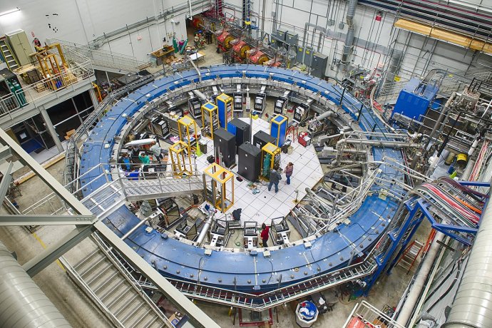 Supravodivý elektromagnet ve Fermilabu, na němž naměřili anomálii magnetického momentu mionu. Foto: Reidar Hahn, U.S. Department of Energy / Fermilab