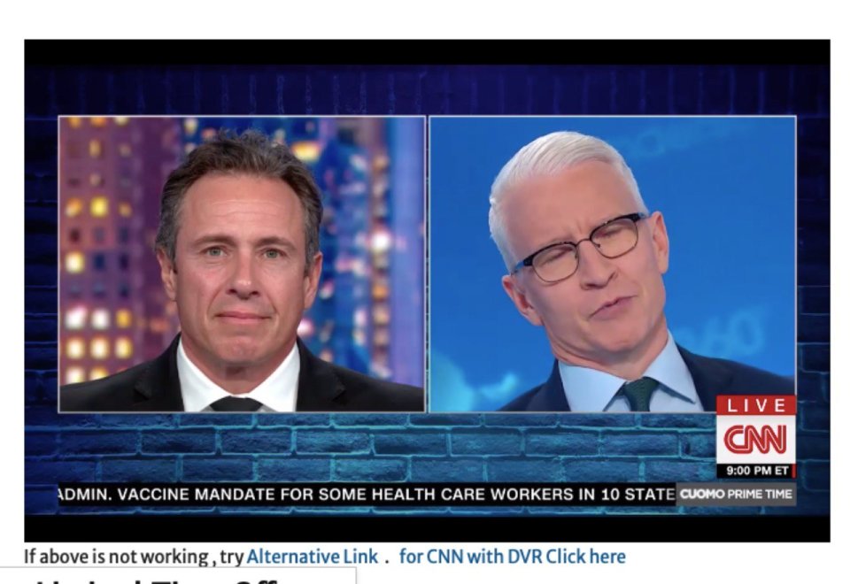 Chris Cuomo (vlevo) byl uznávaným americkým moderátorem. Reprofoto: CNN