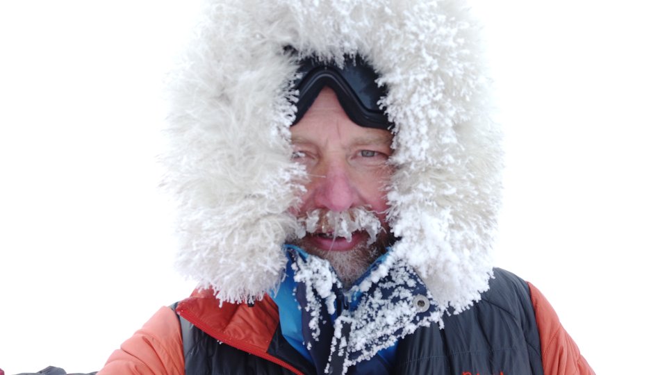 Polárník Petr Horký na jižním pólu, Silvestr 2021. Foto: Petr Horký