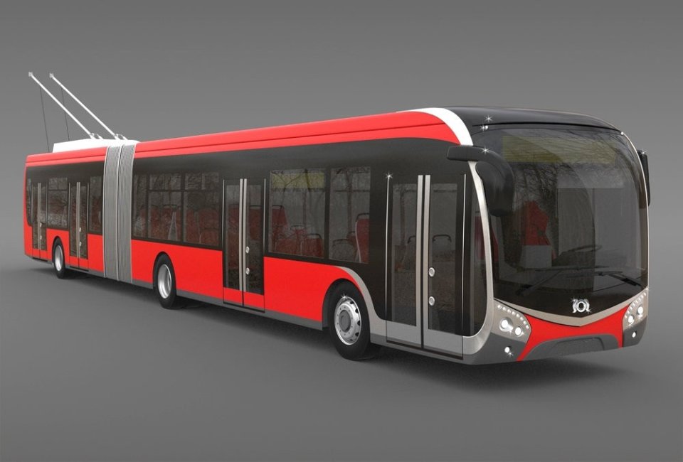 Model trolejbusu SOR TNS 1. Zdroj: DPP