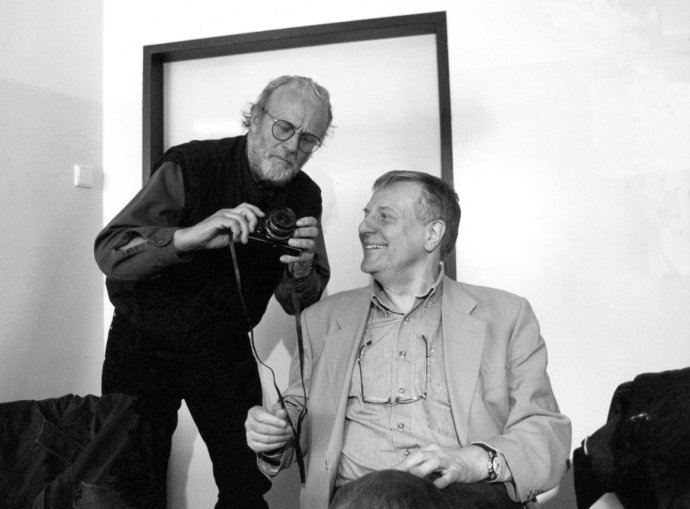 Josef Koudelka s Karlem Hvížďalou. Foto: Pavel Štecha