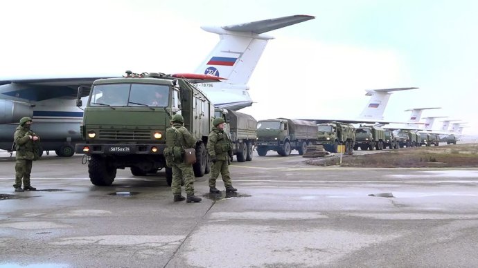 Ruská vojska v Kazachstánu pod hlavičkou mírových sil OSKB. Foto: ruské minnisterstvo obrany, mil.ru
