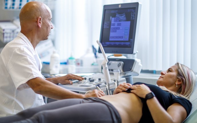 Ultrazvukové vyšetření vnitřních orgánů. Foto: Masarykův onkologický ústav