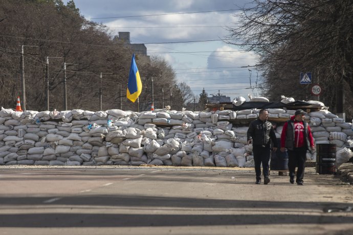 Ukrajinský Žytomyr se chystá na ruský útok. Foto: Gabriel Kuchta, Deník N