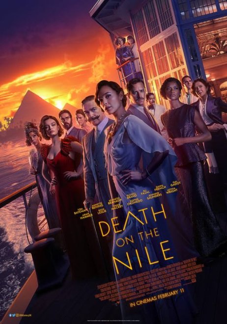 Death on the Nile (Smrt na nilu), nejnovější filmové zpracování slavné detektivky Agathy Christie s Herculem Poirotem. Režie: K. Branagh, 20th Century Studios, 2022