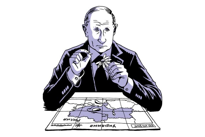 „Každý, kdo dnes v Rusku protestuje proti válce, je podle mého soudu hoden obdivu,“ říká rusista Libor Dvořák. Ilustrace: Petr Polák