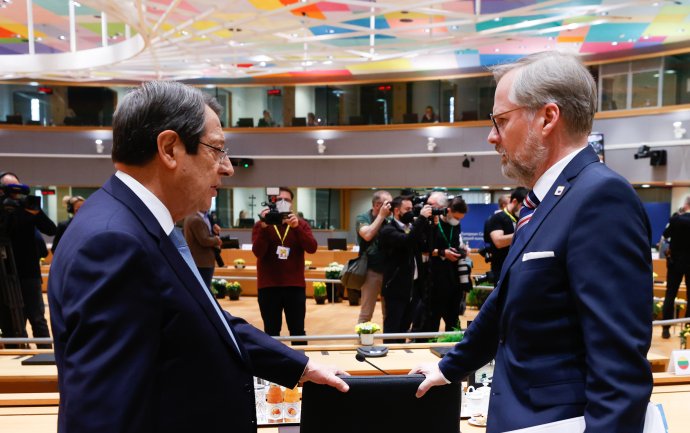 Premiér Petr Fiala s kyperským prezidentem Nikosem Anastasiadesem. Foto: European Union