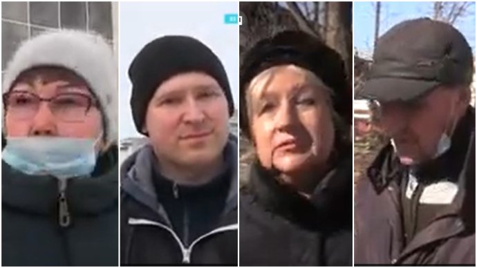 Rusové dotazovaní reportéry RFERL na ulicích Permu a Vladivostoku na to, co si myslí o válce na Ukrajině. Foto: z videa CurrentTimeTv, RFERL