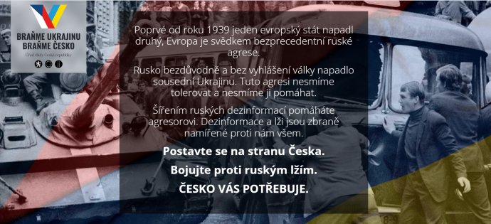 Kampaň dále odkazuje na web, který se snaží aktivizovat občany v boji s dezinformacemi. Zdroj: branmecesko.cz