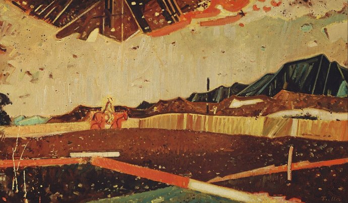 Ľudovít Fulla: Krajina s jazdcom, 1946. Repro: MUO