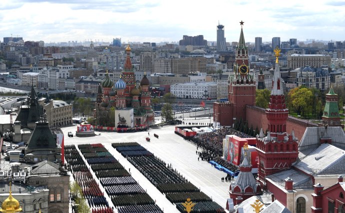 Přehlídka ruské armády ke Dni vítězství 9. 5. 2022 na Rudém náměstí v Moskvě. Foto: Kreml, kremlin.ru