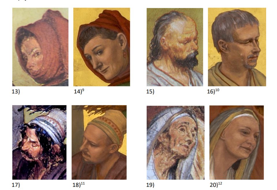 Porovnání obličejů na původním Mánesově kalendáriu a na aktuální kopii. Foto: Martin Frouz (MHMP), koláž Milan Patka
