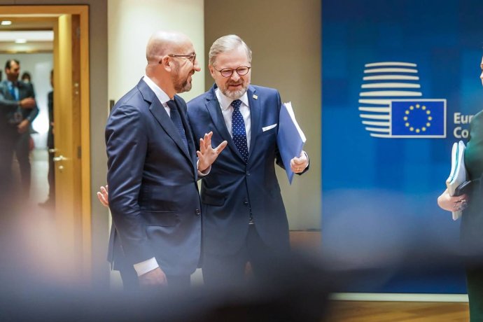 Premiér Petr Fiala s předsedou Evropské rady Charlesem Michelem. Foto: EK