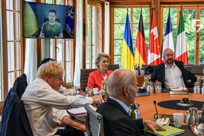 Zelenskyj požádal lídry G7 o systémy protivzdušné obrany, bezpečnostní záruky pro svou zemi a další sankce proti Rusku. Foto: Kenny Holston, Pool via Reuters