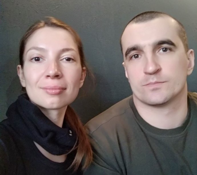 Natalija a Bohdan se vzali 17. dubna 2022 po tříleté známosti. Distančně. Přes komunikační službu Telegram. On bránil Mariupol, ona na něj čekala v Kyjevě. Foto: Archiv Natalije Zarické