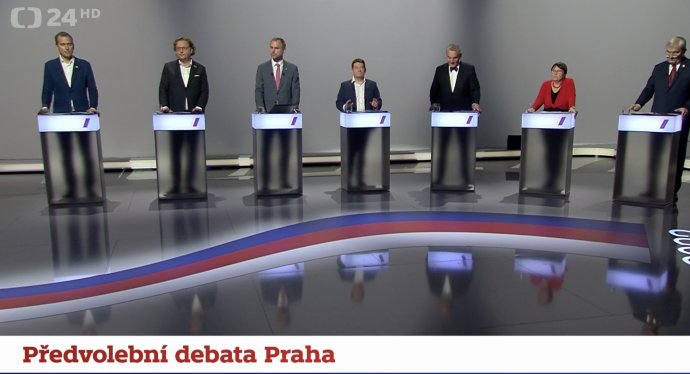 Předvolební debata České televize z Prahy. Zdroj: Reprofoto ČT24