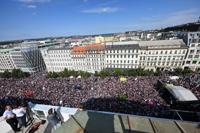 Protivládní demonstrace na Václavském náměstí. Foto: ČTK