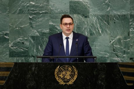 Ministr Lipavský na půdě OSN. Foto: ČTK, AP