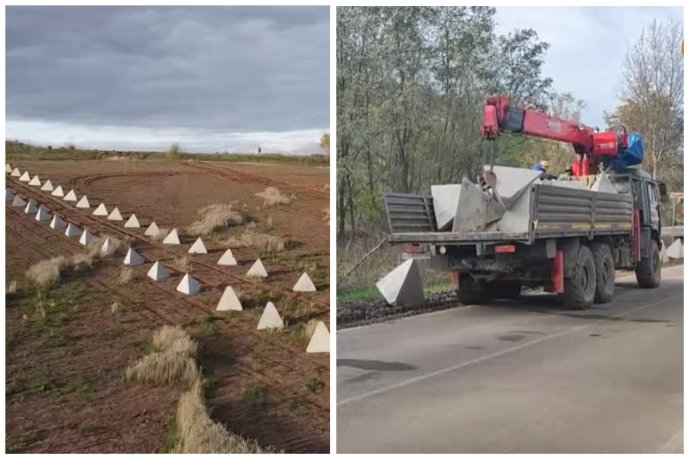 V některých úsecích instalovali Rusové takzvané dračí zuby a pyšně je označují za Vagnerovu linii. Foto: Zoka