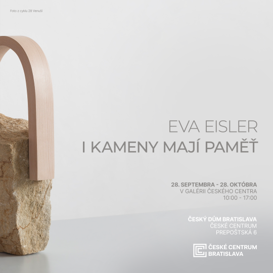 Pozvánka na výstavu české designérky Evy Eisler, která se nyní koná v Bratislavě. Foto: Eva Eisler
