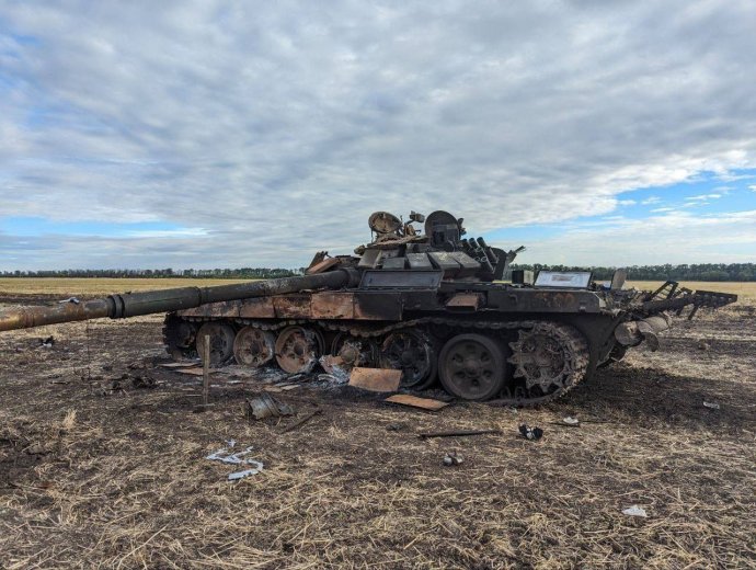 Zničený ruský tank T-72. Foto: Ukrajinská armáda