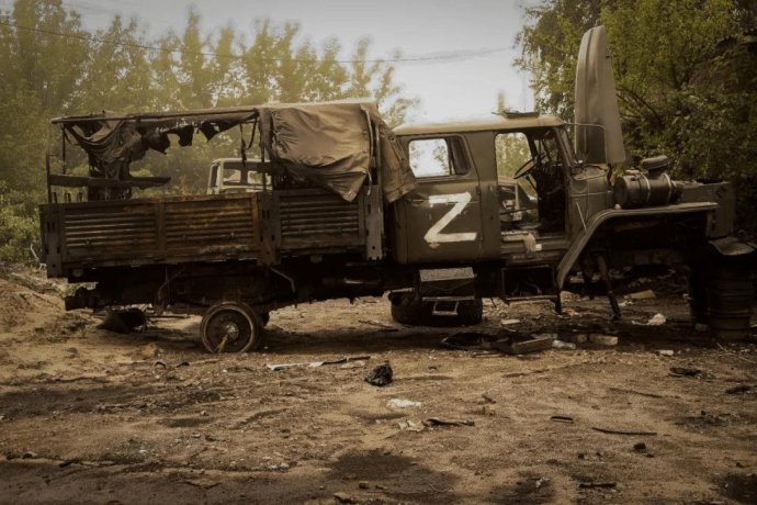 Ruské nákladní auto Ural zničené ukrajinskou armádou. Foto: Ukrajinská armáda