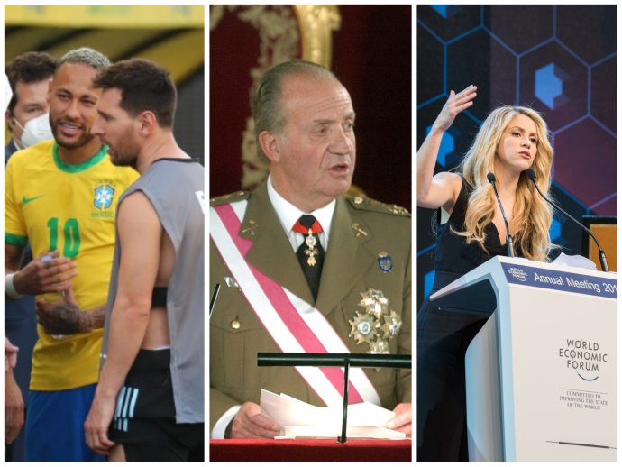 Neymar, Messi, Juan Carlos I., Shakira - jen někteří z mnoha slavných a bohatých, kteří mají ve Španělsku problém s daněmi. Kolaž: Deník N
