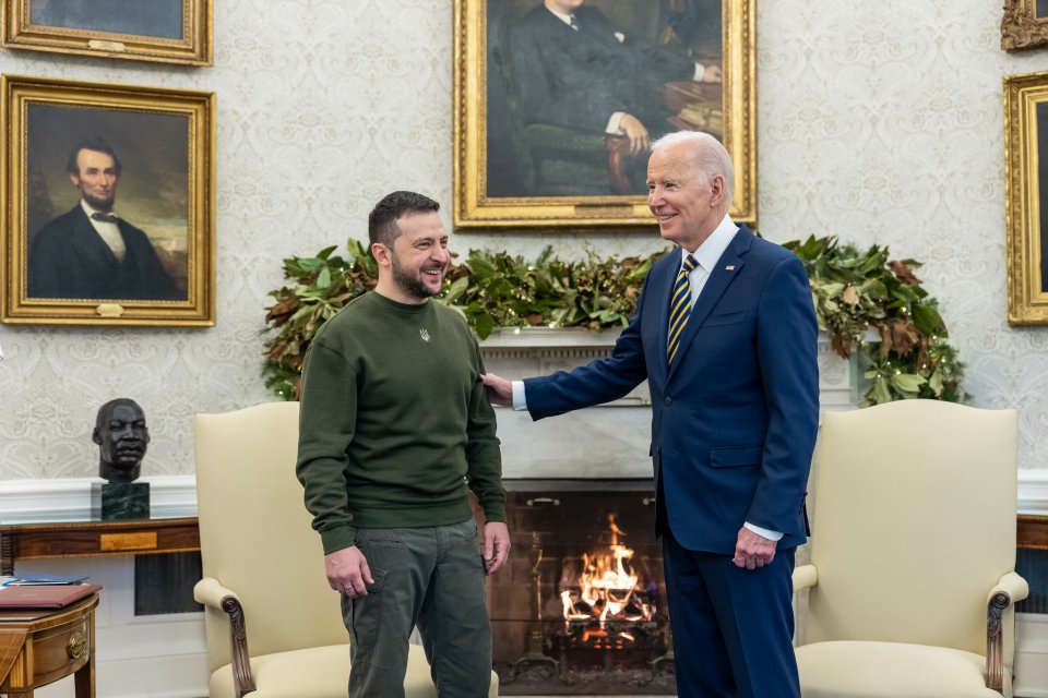 Ukrajinský prezident Zelenskyj u amerického prezidenta Bidena v Bílém domě v roce 2022. Foto: Adam Schultz, White House