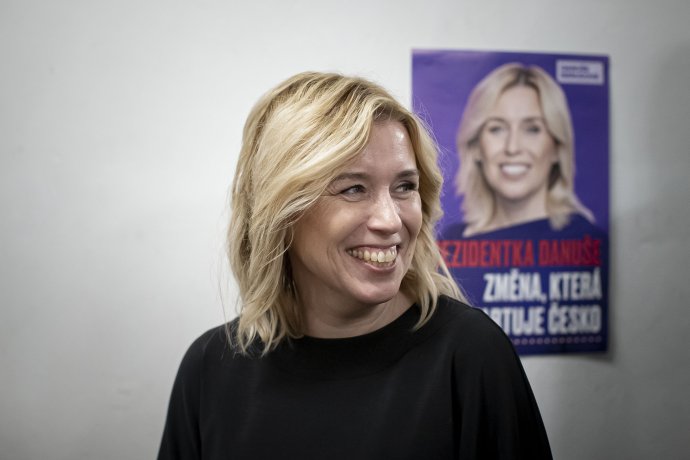 Danuše Nerudová během kampaně v Příbrami. Foto: Gabriel Kuchta, Deník N