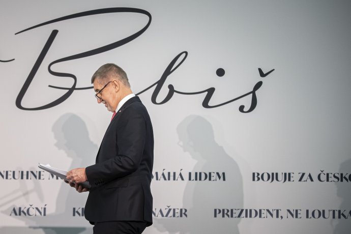 Andrej Babiš na tiskové konferenci po prvním kole voleb. Foto: Gabriel Kuchta, Deník N