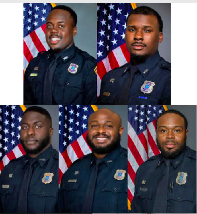 Pět amerických policistů z Memphisu je obviněno z vraždy a únosu 29letého černošského mladíka Tyra Nicholse. Ten po jejich brutálním zásahu zemřel v nemocnici. Foto: Memphis Police