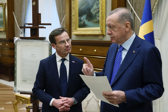 Švédský premiér Ulf Kristersson na návštěvě Turecka u prezidenta Recepa Erdogana 8. 11. 2022. Foto: úřad tur. prezidenta