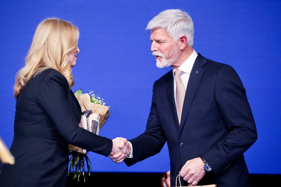 Slovenská prezidentka Zuzana Čaputová pogratulovala Petru Pavlovi ke zvolení. Foto: Gabriel Kuchta, Deník N