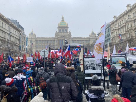 Demonstrace pořádané iniciativou Česká republika na 1. místě. Foto: Erik Zahradil