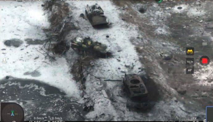 Výsledok jedného z ruských útokov natočený z dronu. Foto – ukrajinská armáda
