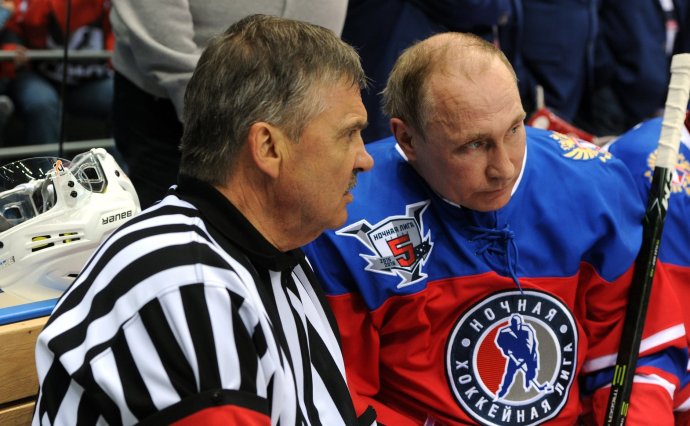 Fasel a Putin, Noční hokejová liga, 2016. Foto: Kreml, kremlin.ru
