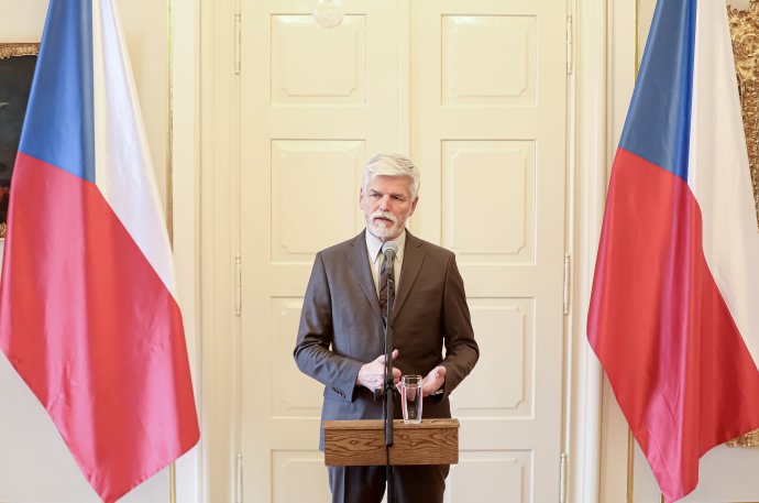 Petr Pavel na brífinku po jednání s Milošem Zeman v Lánech. Foto: Gabriel Kuchta, Deník N