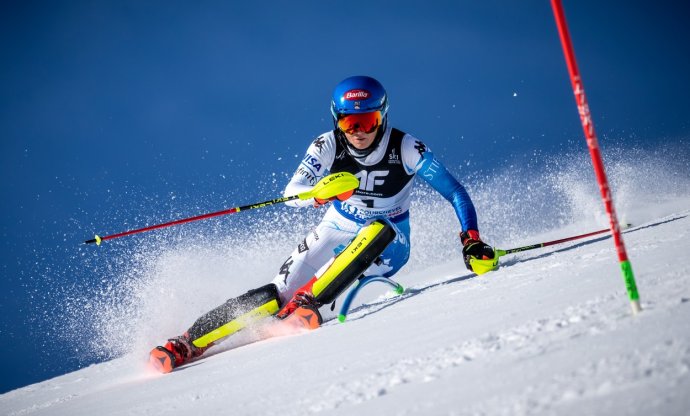 Lyžařka Mikaela Shiffrin na mistrovství světa. Foto: ČTK / DPA / Michael Kappeler