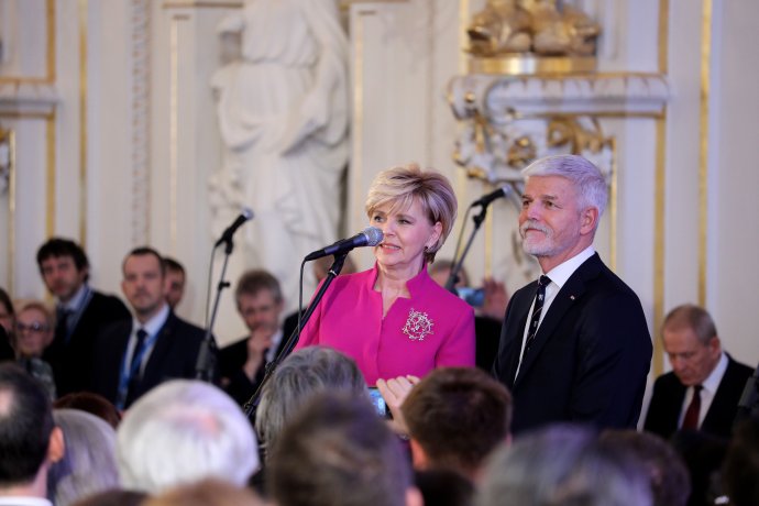 Nový prezidentský pár ve Vladislavském sále Pražského hradu. Foto: Ludvík Hradilek, Deník N