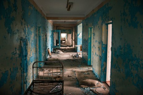 Zničená nemocnice ve Vysokopilji v Chersonské oblasti. Foto: Colin Delfosse, Lékaři bez Hranic