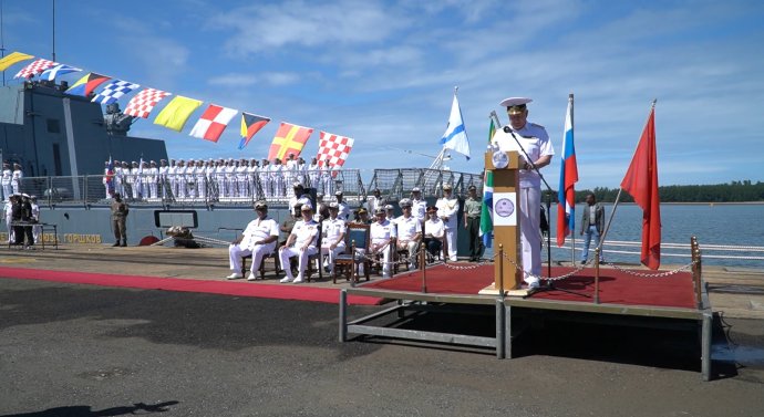 Zahájení námořního cvičení Jižní Afriky, Ruska a Číny v jihoafrické Port of Richards Bay. Foto: ruské ministerstvo obrany