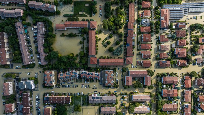 Italské město Lugo pod vodou, 18. května 2023. Foto: Cecilia Fasciani, NurPhoto via Reuters