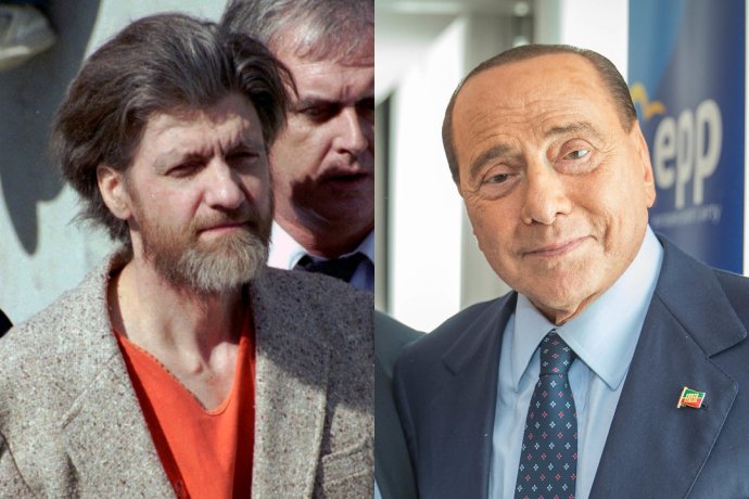 Silvio Berlusconi a Ted Kaczynski – oba reprezentovali krajní podobu nějakého pohledu na svět. Koláž Deník N. Foto: ČTK, AP, European People’s Party, Flickr CC BY 2.0