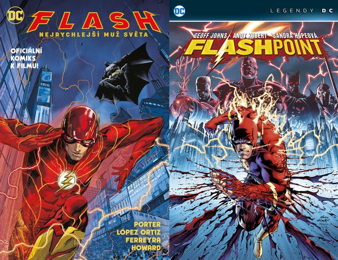 Obálky komiksů Flash: Nejrychlejší muž světa a Flashpoint. Foto: Crew