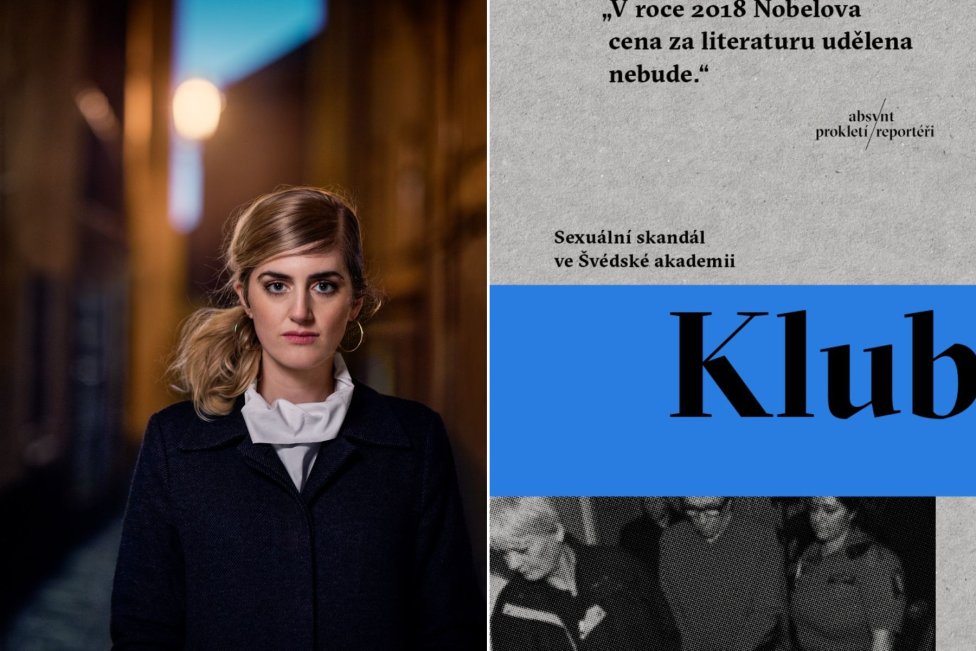 Matilda Voss Gustavsson zpracovala příběh sexuálního skandálu ve Švédské akademii také v literární reportáži, která je od loňského roku dostupná i v češtině. Koláž: Thron Ullberg, Absynt / Deník N