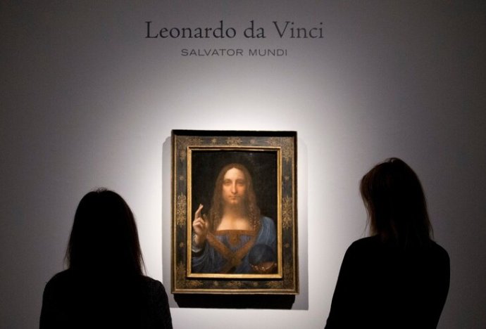 Obraz Leonarda da Vinciho se vydražil v aukční síni Christie’s za rekordních 450 milionů dolarů. Foto: Isabel Infantes, PA Images / Profimedia