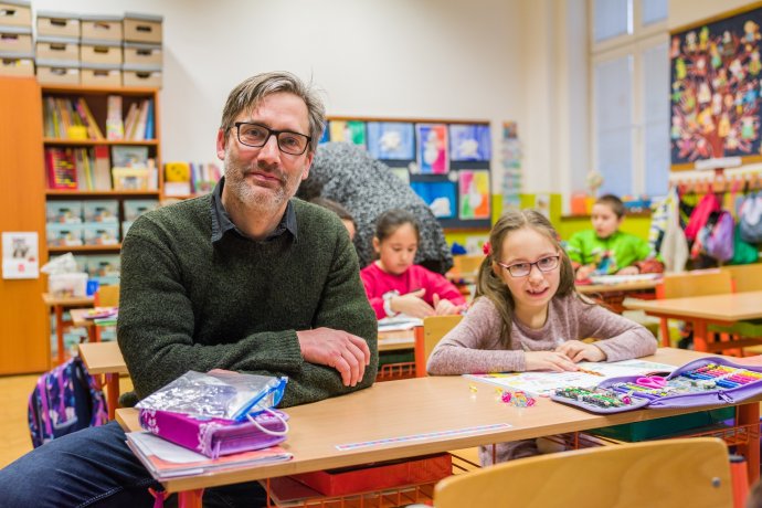 Na základní škole v Trmicích v Ústeckém kraji se uskutečnilo natáčení pořadu České televize Jak se dělá dobrá škola. Foto: Mikuláš Křepelka