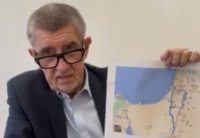 Andrej Babiš ukazuje mapu Izraele. Zdroj: účet Andreje Babiše na síti X 