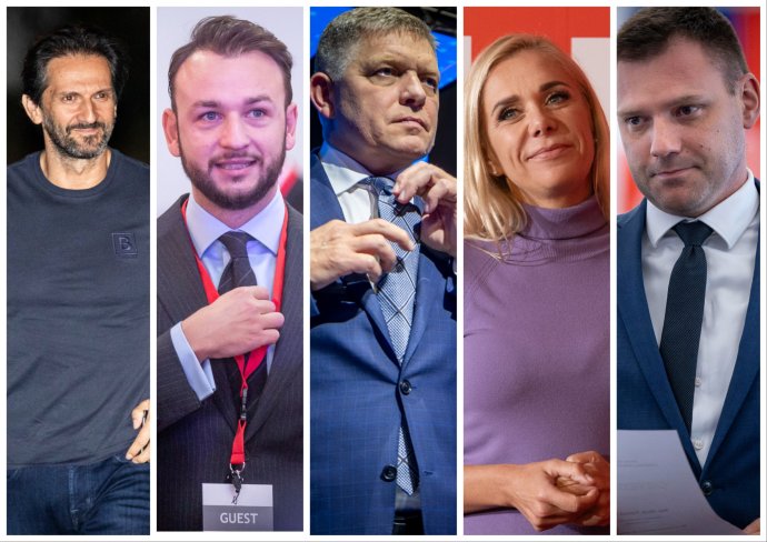 Ve čtvrté vládě Roberta Fica mohou sedět také Robert Kaliňák, Matúš Šutaj Eštok, Denisa Saková a Tomáš Taraba. Foto: Tomáš Benedikovič, Denník N